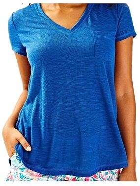 EUC Lilly Pulitzer Luxletic Fay T-Shirt Indigo L